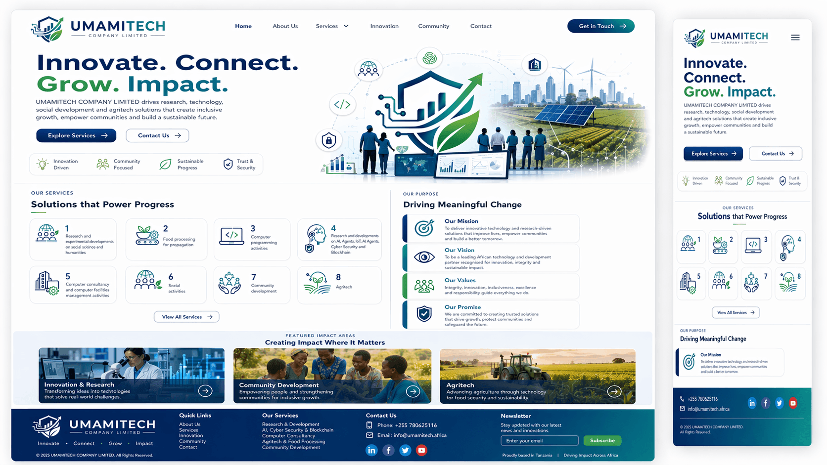 UMAMITECH website homepage preview